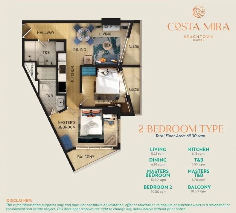 Costa-Mira-Beachtown-Mactan-2-Bedroom-Floor-Plan